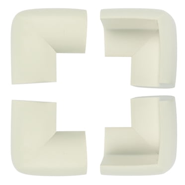 4 Pcs Protecteur d'Angle en Mousse Blanc en Forme de L Coussin Bord de Table Mobilier Bureau Garde Pare-Chocs
