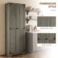 thumbnail image 4 of HOMCOM 67" Farmhouse Pantry Cabinet, Tall Storage Cabinet, Distressed Grey, 4 of 10