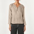 thumbnail image 2 of Casual Solid Long Sleeve V Neck T Shirt, 2 of 5