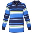 thumbnail image 1 of Sportoli Polo Rugby à Manches Longues en Coton à Larges Rayures pour Garçons - Rayures Bleues (Taille 12), 1 of 7