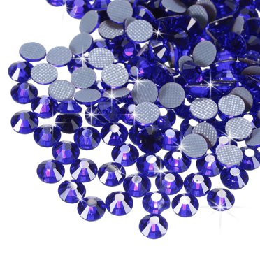 Uxcell 2880 Pcs Hotfix Rhinestones Flatback Crystal Glass Gems SS10 2.9mm Dark Blue