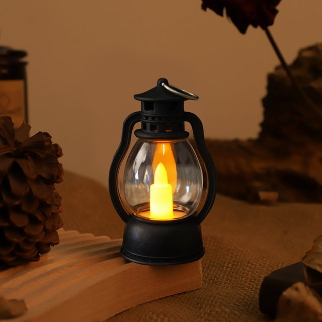 Hwuxmo Electronic Candle Light Mini Oil Lamp Holiday Decoration Black