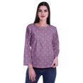 thumbnail image 1 of Moomaya Printed Button Placket Full Sleeve Top Round Neck WoMen's Casual Summer Tunic, 1 of 5