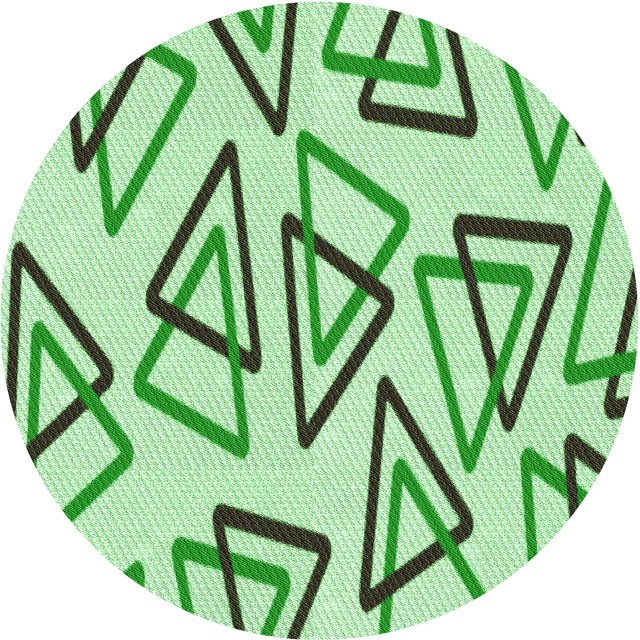 Ahgly Company Tapis de Zone Rond Vert Transitionnel pour Intérieur Lavable à la Machine, 3 Pieds Rond