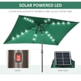 thumbnail image 4 of Outsunny 6.5x10ft Patio Umbrella with LEDs Crank (Dark Green), 4 of 10
