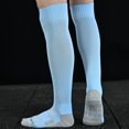 thumbnail image 3 of RXIRUCGD Children's Sports Socks Solid Color Football Socks High Tube Socks Knee High Socks( Sky Blue, Size:M ), 3 of 3