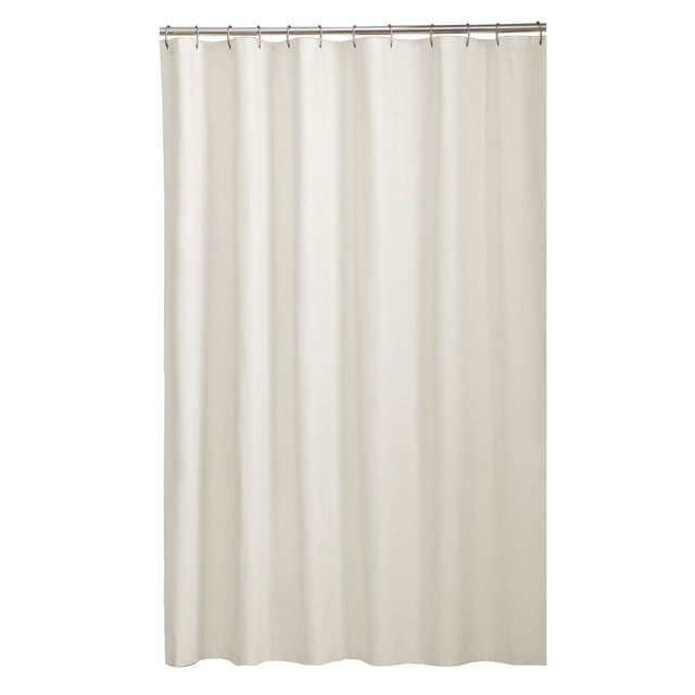 Mainstays Doublure de Douche en Tissu, 70 Pouces x 71 Pouces, en Tissu beige Hydrofuge avec Dessus à Boutonnière pour une Suspension Facile et Ourlet Magnétique Lesté pour le Maintenir en place, Conçue pour les Douches et Baignoires standard et Convient à une Utilisation Seule Ou avec des Rideaux Décoratifs.