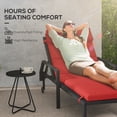 thumbnail image 4 of Outsunny Coussin de Chaise Longue d'Extérieur avec Attaches au Dossier, Rouge Vin, 4 of 10