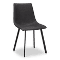 thumbnail image 1 of Bouclair Black Textured Faux Leather and Metal Dining Chair, 1 of 10