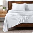 thumbnail image 1 of Bare Home Ultra-Soft Stretchy Sheet Set - Premium 1800 Collection - Deep Pockets - 4 Piece - Full, White, 1 of 8