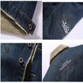 thumbnail image 5 of Veste en Denim pour Hommes Surdimensionnée Doublée de Velours, Coupe Ample, Automne Hiver, 5 of 5