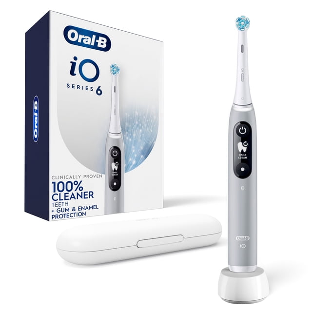 Oral-B iO Série 6 Brosse à Dents Électrique avec Tête de Brosse, Gris Opale
