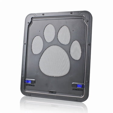 Black ABS Pet Screen Door - Easy Install for Cats & Dogs, Allows Independent Indoor/Outdoor Access, Ventilated Mesh Design Blocks Mosquitoes/Pests, Fits Screens/Wood/Glass/Security Doors,