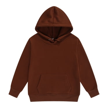 GPOECD Garçons Filles et Tout-Petits Chandail à Capuchon en Molleton Chandails à Capuchon pour Enfants Vêtements de Sport d'Hiver pour Enfants Café, 4-5 Ans