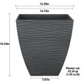 thumbnail image 4 of 15" rainure carrée Planteur, gris, 4 of 5