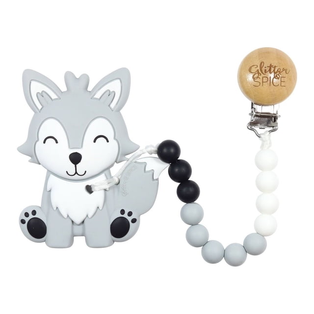 Glitter & Spice Anneau de Dentition en Silicone - Wolf Pup