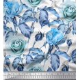 thumbnail image 1 of Soimoi Poly Georgette Fabric Leaves & Rose Flower Decor Fabric Printed Yard 52 Inch Wide, 1 of 3