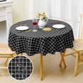 thumbnail image 1 of Nappe Ronde en Tissu Imperméable, Nappe en Polyester à Carreaux Résistante aux Taches, Nappe Lavable pour Décoration d'Automne et d'Halloween, Salle à Manger, Extérieur (60 Pouces Ronde, Noir), 1 of 6