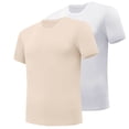 thumbnail image 1 of AherBiu 2PCS Workout Mens T-Shirts Gym Undershirts Crewneck Short Sleeve Basic Cotton T Shirts Solid Color, 1 of 2