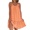 thumbnail image 1 of Kcodviy Robe pour Femmes Florale Longue Mignonne Robes pour Femmes Col Rond Ourlet à Volants Robe Ligne A Été Femmes Bretelles Spaghetti Sans Manches Courte Grande Taille Robes d'Été pour Femmes Robe Robe de Plage, 1 of 5