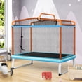 thumbnail image 4 of Gymax 3-in-1 6FT Rectangle Kids Trampoline w/ Swing Horizontal Bar & Safety Net Outdoor Orange, 4 of 9