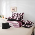 thumbnail image 4 of Erosebridal Ensembles de Literie Géométriques Mode Format Double, Ensembles de Douillette Noir Rose avec Draps, Ensemble de Draps de Lit Réversible à Rayures Abstraites, Super Douillet Décoratif pour Chambre, 7 Pcs, 4 of 6