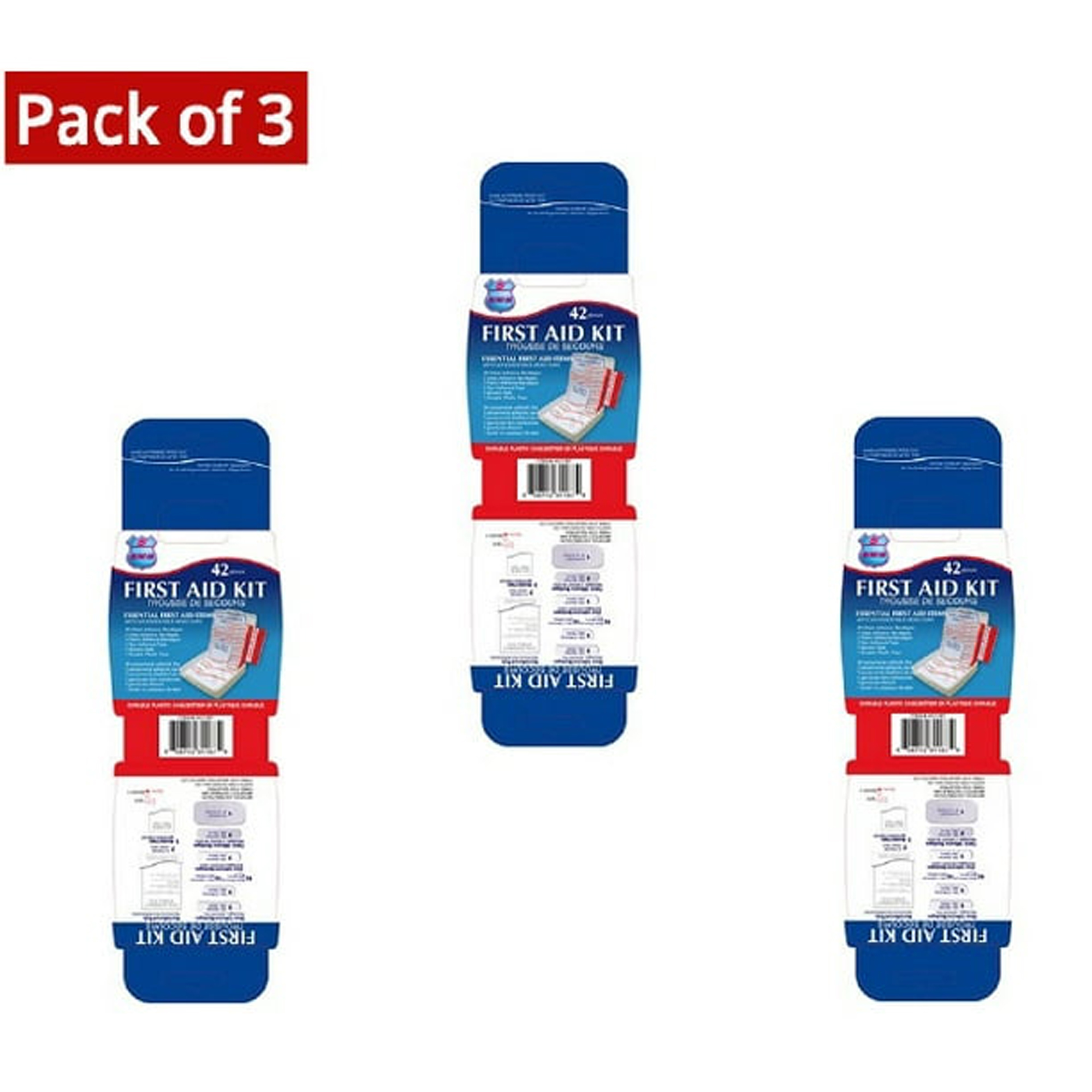 Instant Aid 42 Pieces First Aid Kit - Pack of 3