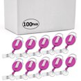 thumbnail image 1 of Officeship 100PCS Packed Retractable Badge Reel Carabiner ID Name Tag-Opaque Pink, 1 of 8