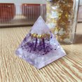 thumbnail image 1 of Crystal Quartz Resin Pyramid Desk Ornament 5cm Natural Stone Decorative Stand for Office Tabletop Zen Decor Gift, 1 of 6