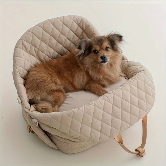 Estbridge Cozy Quilted for Dogs and Cats - Portable Safe-Insert Buckle Design with Chest Strap Ideal for Travel and Home Use Travel Carrier | Quilted Texture | Durable Handle Pet Tra