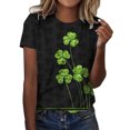 thumbnail image 1 of QIPOPIQ T-Shirts à Manches Courtes pour Femmes à Col Rond T-Shirts de la Saint-Patrick Hauts T-Shirt Shamrock T-Shirt Vert Tunique St Patricks Day T-Shirts Imprimés pour Dames Col Rond T-Shirts des Fêtes T-Shirts Graphiques Aubaines, 1 of 4