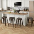thumbnail image 2 of Gymax 24'' Metal Bar Stools Set of 4 w/ Square Seat Patio Bar Stools Home Kitchen Gun, 2 of 10