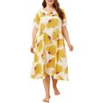 thumbnail image 1 of Robe de Détente pour Femmes Imprimé Floral Manches Courtes Ample Pyjamas, 1 of 8