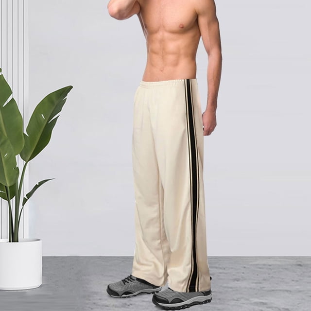 asjyhkr Mens Sweatpants Elastic Waist Drawstring Straight Leg Workout Running Casual Pants with Pockets
