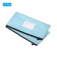 thumbnail image 3 of Unique Bargains Zipper Leatherette Money Deposit Bags with Clear Window, Sky Blue, 3 Pack, 3 of 6