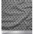 thumbnail image 1 of Soimoi Poly Georgette Fabric Leaves & Floral Block Printed Fabric 1 Yard 42 Inch Wide, 1 of 3