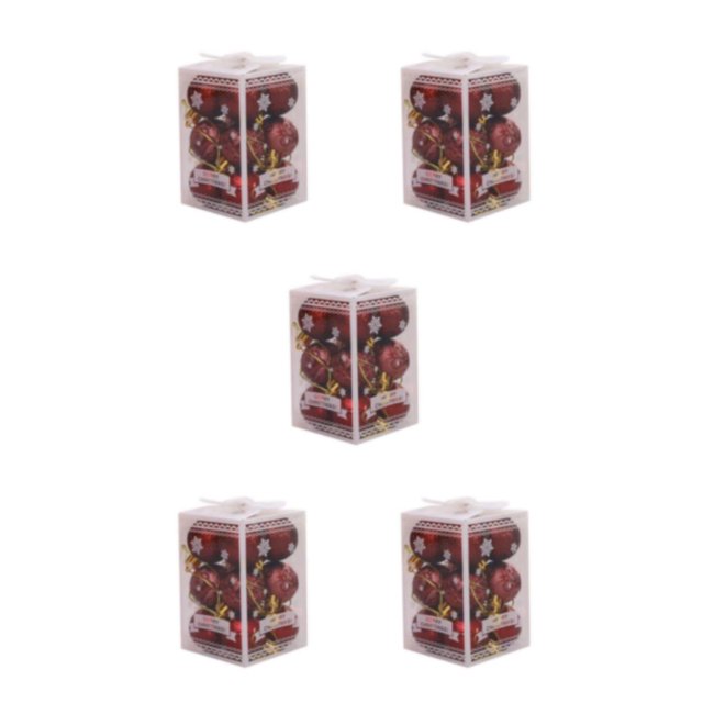 Transemion 12piece Christmas Balls Enought Quantity For Beautifully Decorated Festive Tree wine red 5Set