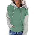 thumbnail image 1 of MeetoTime Hoodie à Blocs de Couleur pour Femmes Automne Polaire Manches Longues Col Rond Sweat à Capuche Surdimensionné Pull, 1 of 6
