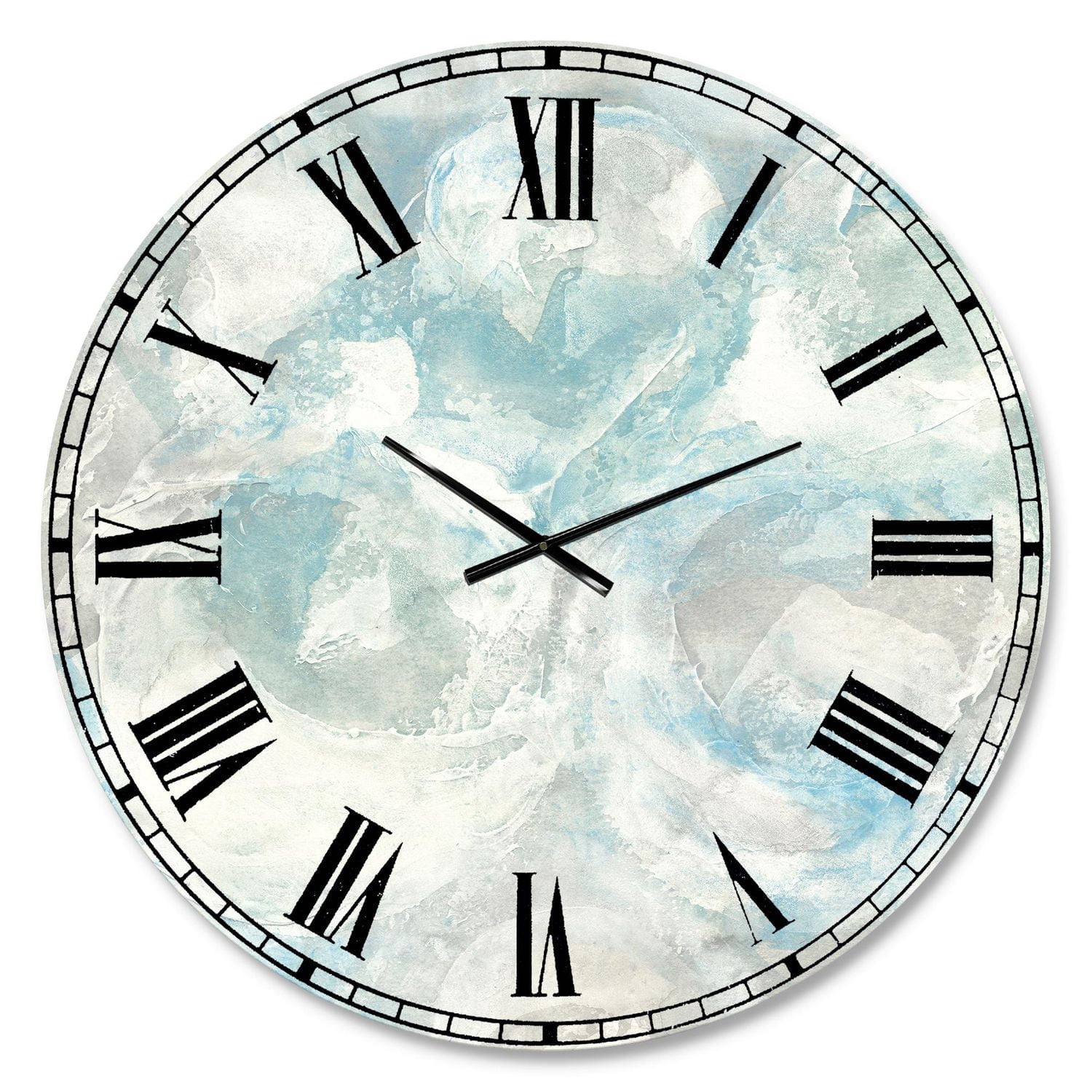 Designart Nuance bleu pâle III horloge murale
