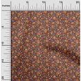 thumbnail image 2 of oneOone Popeline de Coton Brun Rouille Tissu Floral Tissu pour Robe Tissu Imprimé Tissu au Mètre 56 Pouces de Large, 2 of 4
