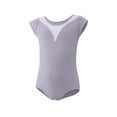 thumbnail image 4 of Girls' Solid Color Short Sleeved Round Neck Dance Practice Uniform Children's Jumpsuit in Medium and Large, 4 of 6