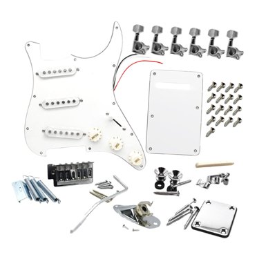 lionlar Kits de Guitare Électrique DIY Portables Rétro Multifonctions Plaque Arrière Accessoires Blanc C