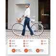 thumbnail image 4 of Viribus Hybrid Bike, 700c City Commute Cruiser Bike with 7 Speed Drivetrain 28" Wheel Step Through Frame Front Basket Rear Cargo Rack Dual V Brakes,White, 4 of 6