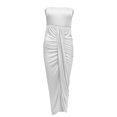 thumbnail image 5 of BLVB Plus Size Summer Cocktail Dresses for Women Off the Shoulder Ruched Long Dress Split Party Club Beach Sundress, 5 of 5