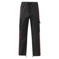 thumbnail image 4 of Kcodviy Men's Street Leisure Sports 8 Simple Pocket Foot Mouth Cap Toe Band Rope Waist Lace Up Lightweight Work Pants for Men Patchwork Ribbon Standard Woven Good Thread Cargo Pants Men Cargo Trouse, 4 of 4