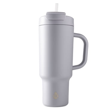 Gobelet Hudson en acier inoxydable TAL avec paille 1,2 l, gris bleu