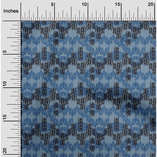oneOone Cotton Cambric Fabric Chevron Ikat Print Fabric By Yard 56 Inch Wide