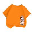 thumbnail image 1 of T-shirt d'Été à Manches Courtes et Col Rond Imprimé Mode Mignon pour Filles Juniors Petites Filles Crop Top 4t, 1 of 4