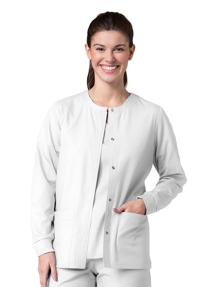 Red Panda Women's Warm Up Solid Scrub Jacket, Red Panda, Scrub Jacket, Missy, Solid, Long Sleeve, 27