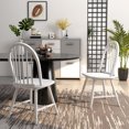 thumbnail image 2 of Costway Set of 2 Vintage Windsor Dining Side Chair Wood Spindleback Kitchen Room White, 2 of 10